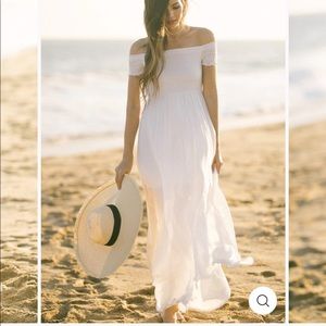 Boho smocked white dress